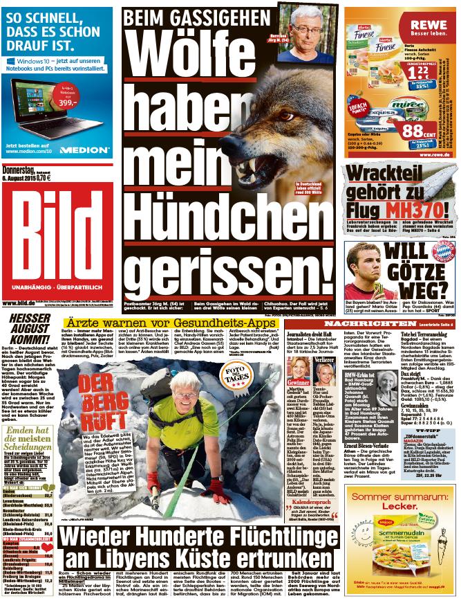 BILD Zeitung 06.08.2015