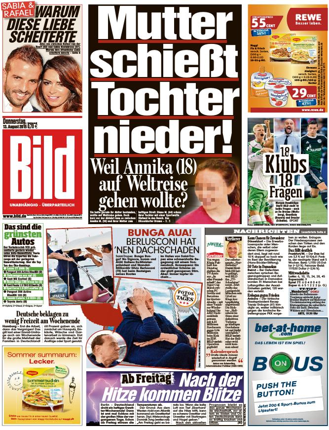 BILD Zeitung 13.08.2015