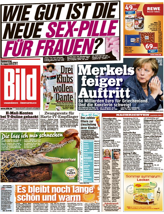 BILD Zeitung 20.08.2015