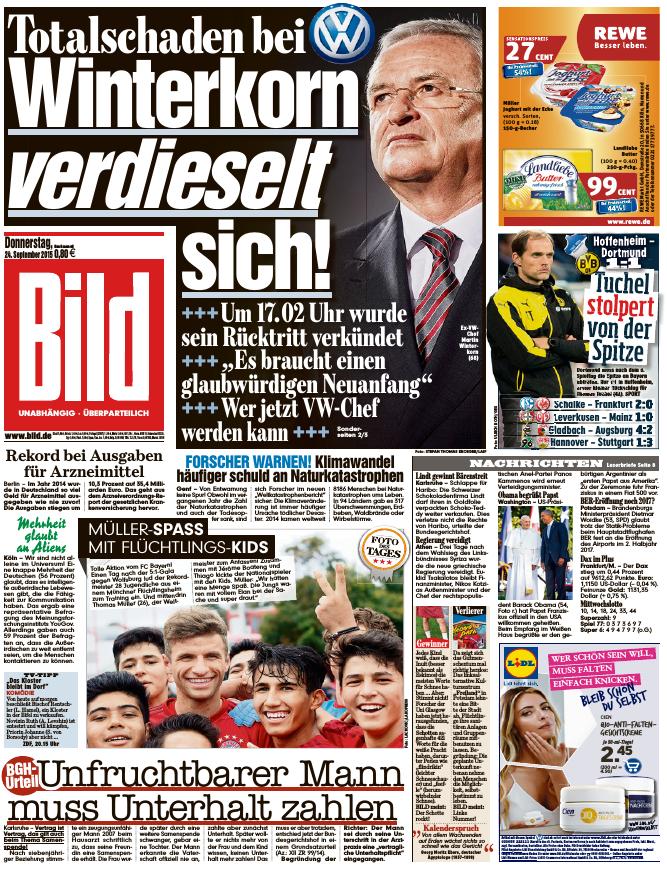 BILD Zeitung 24.09.2015