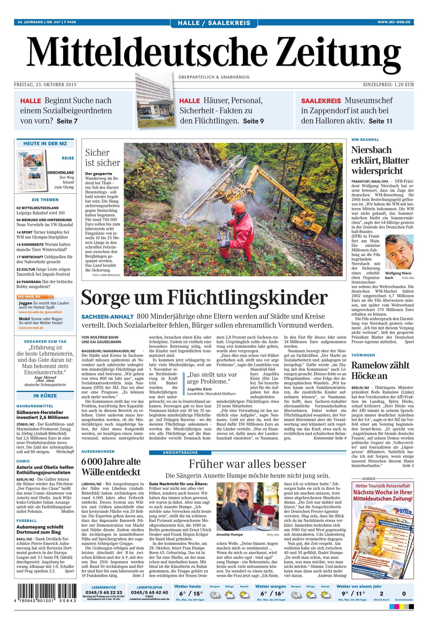 Mitteldeutsche Zeitung 23.10.2015