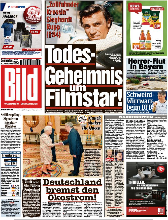 Bild Zeitung 02.06.2016