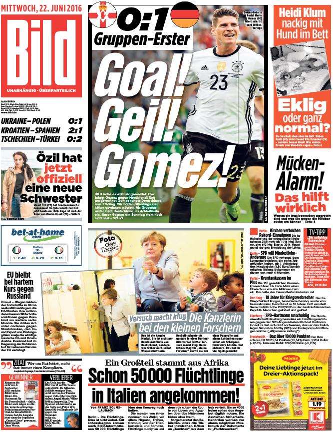 BILD Zeitung 22.06.2016