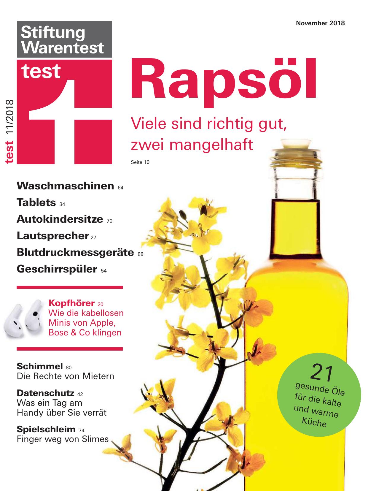 Stiftung Warentest Nr. 11/2018