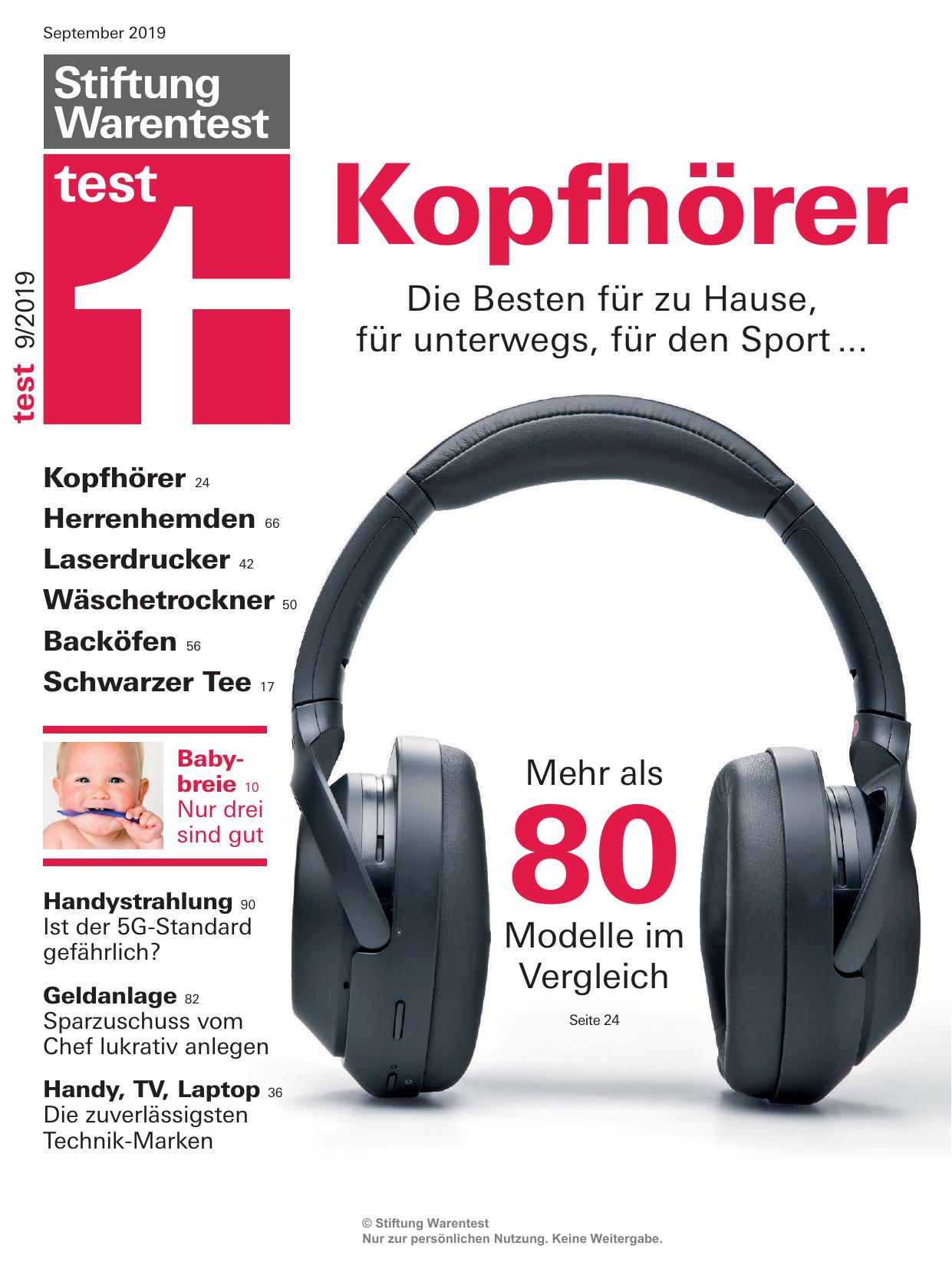 Stiftung Warentest Nr. 09/2019