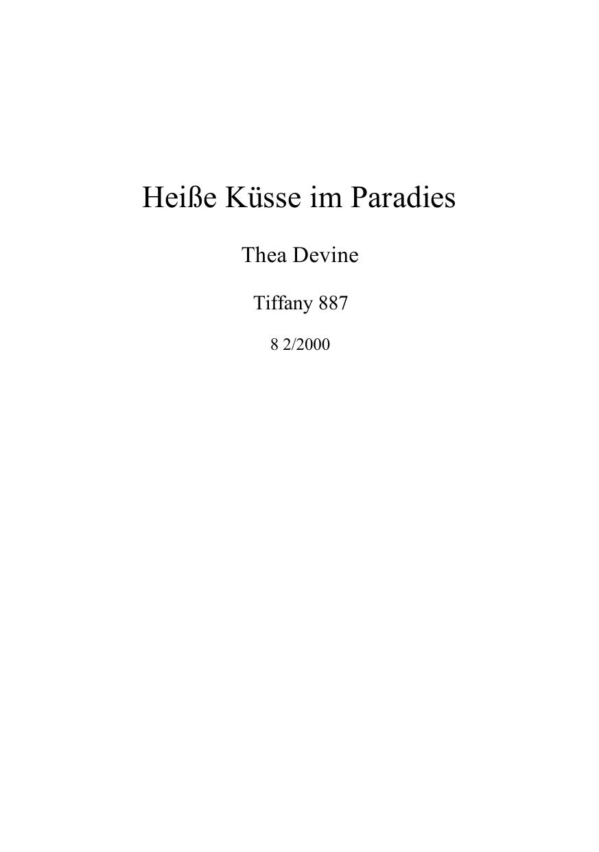 Heiße Kuesse im Paradies