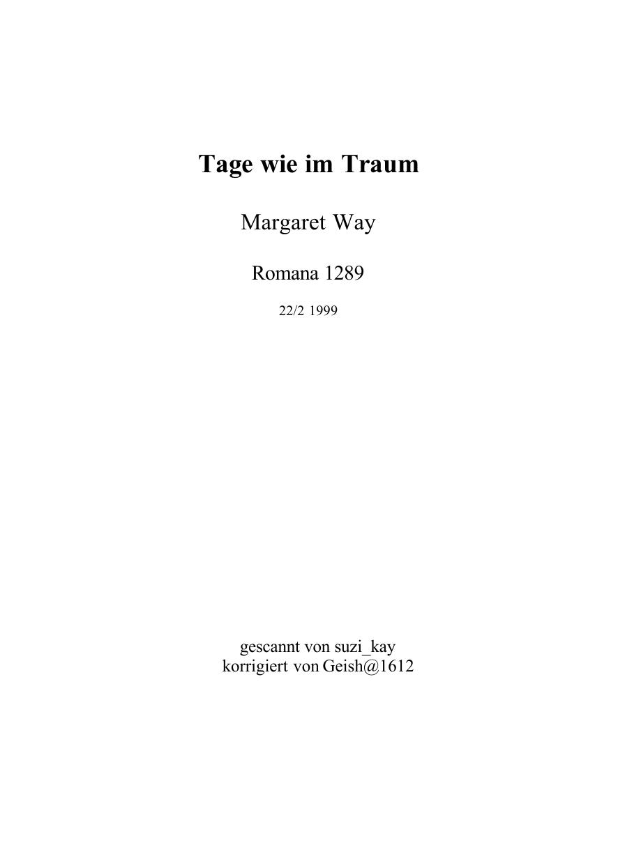 Tage wie im Traum