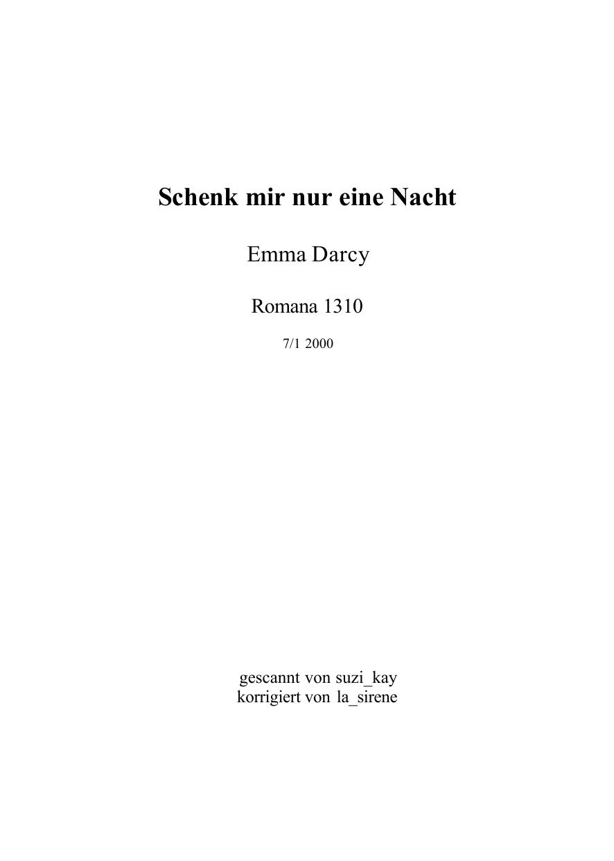 Schenk mir nur eine Nacht