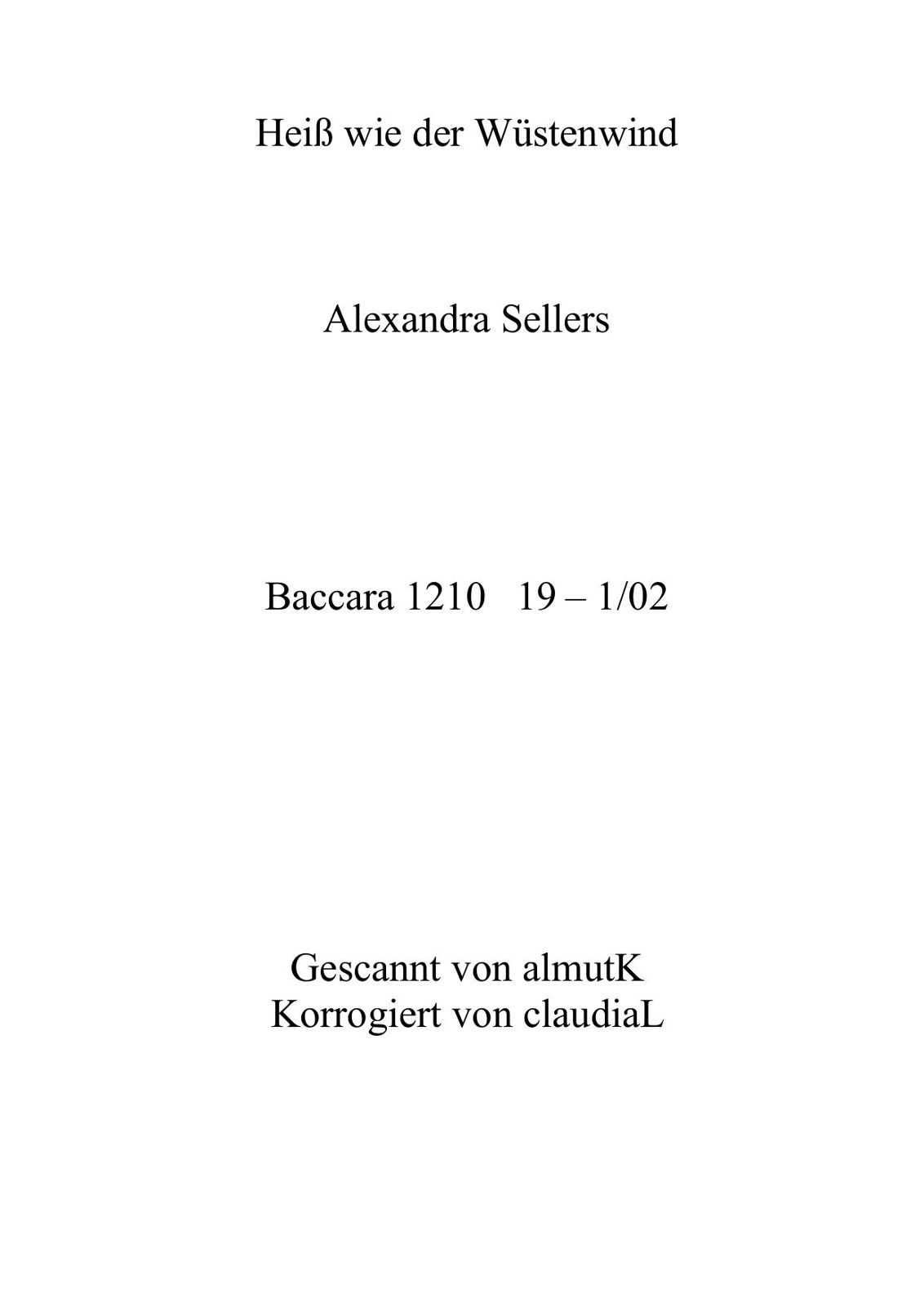 Heiß wie der Wuestenwind