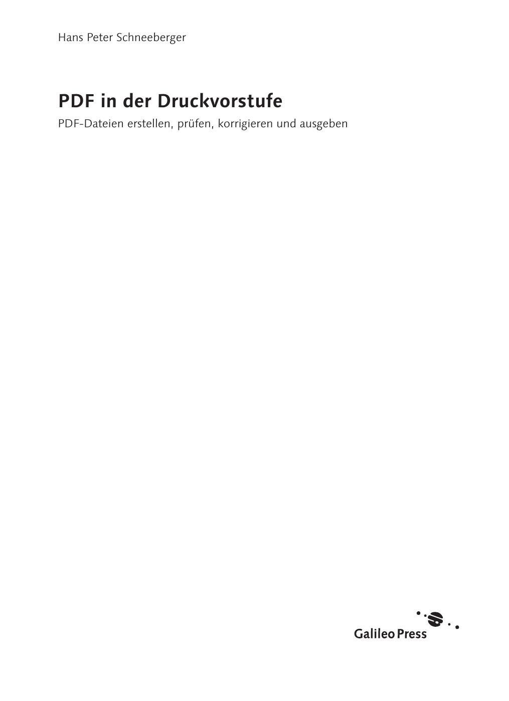 PDF in der Druckvorstufe
