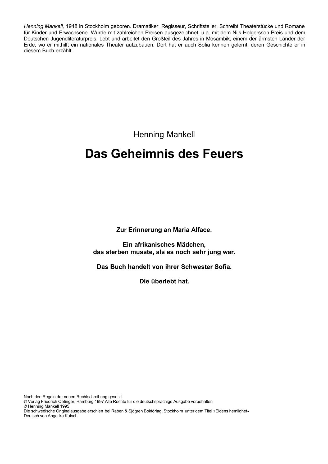 Geheimnis des Feuers