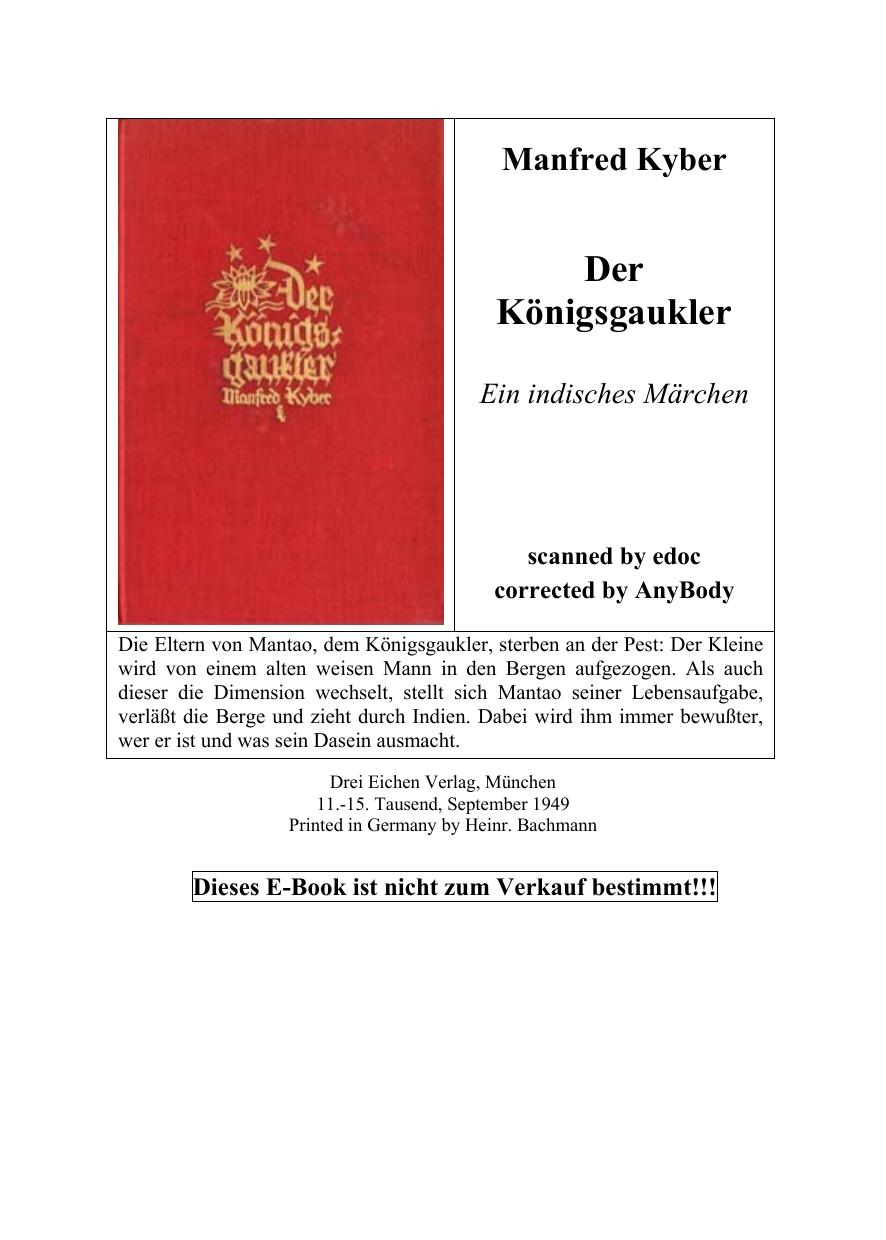 Der Königsgaukler - Ein indisches Märchen