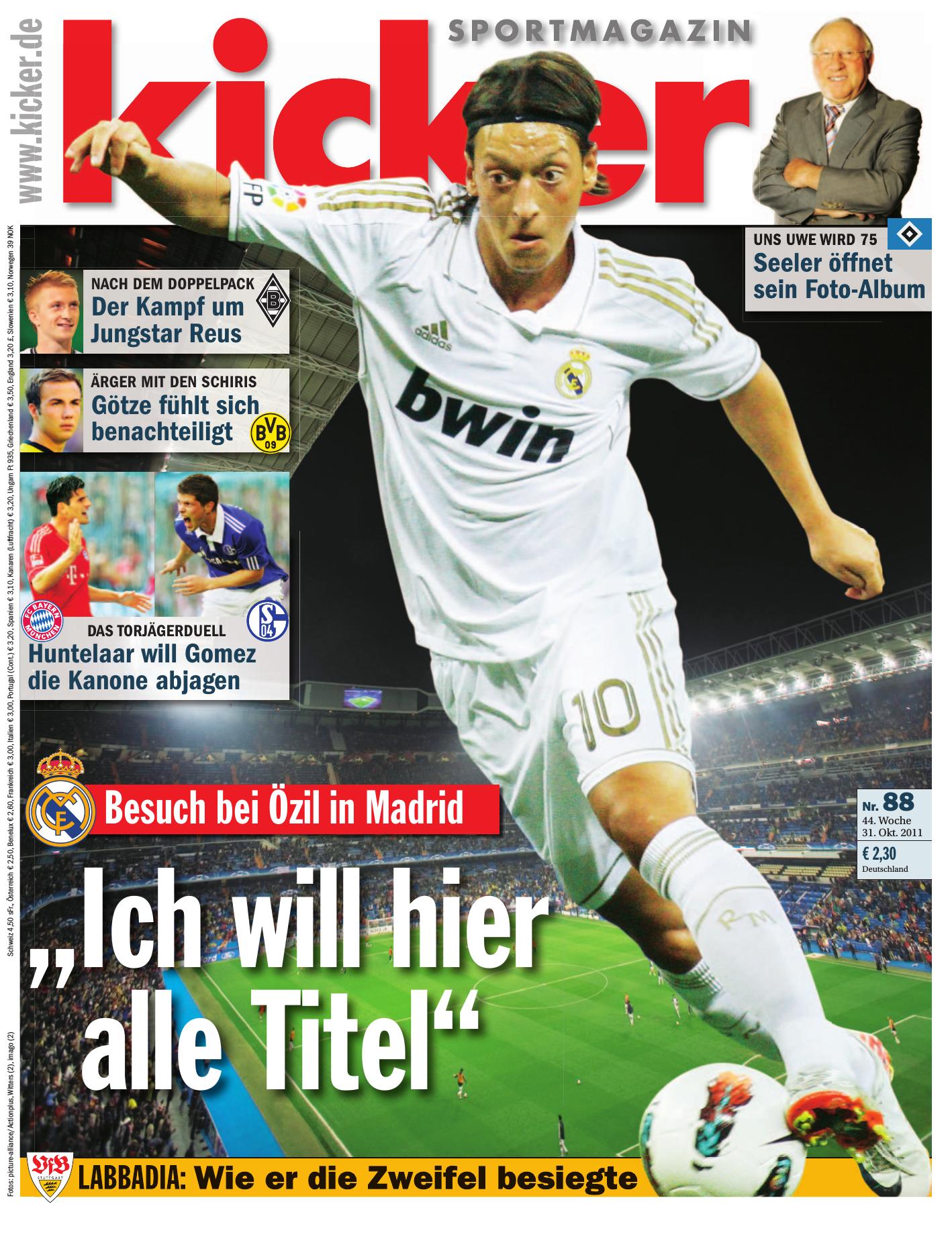 Kicker Magazin Nr. 88 vom 31.10.2011