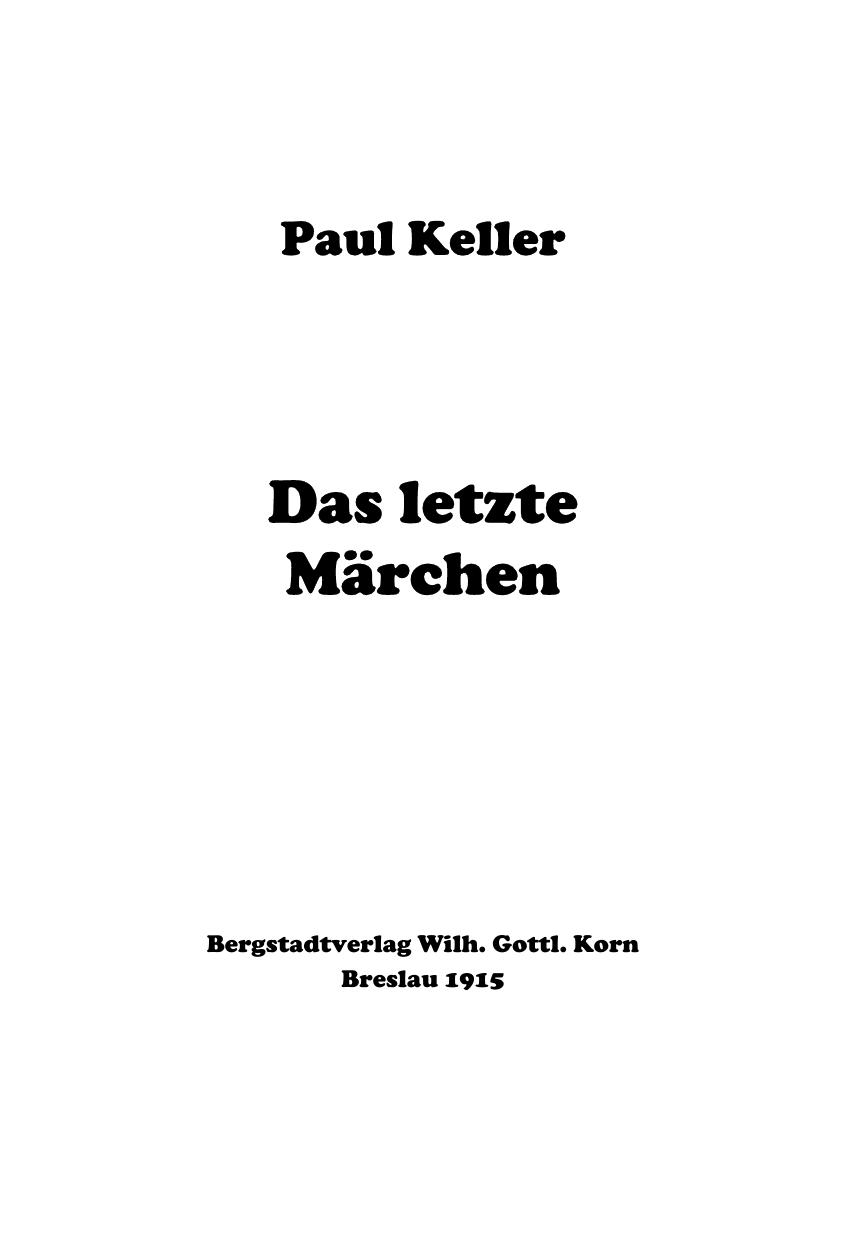 Das letzte Märchen