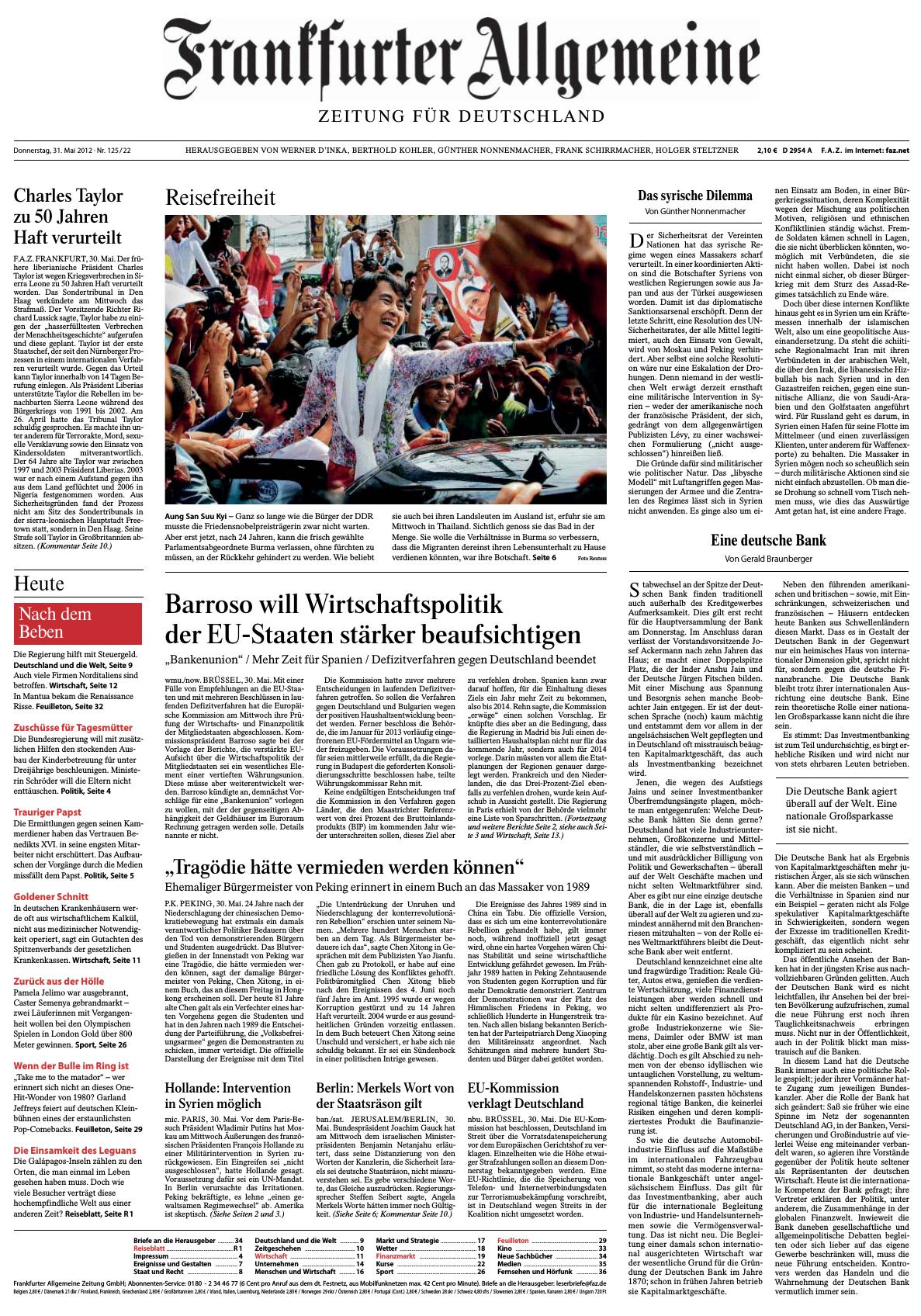 Frankfurter Allgemeine 31.05.2012