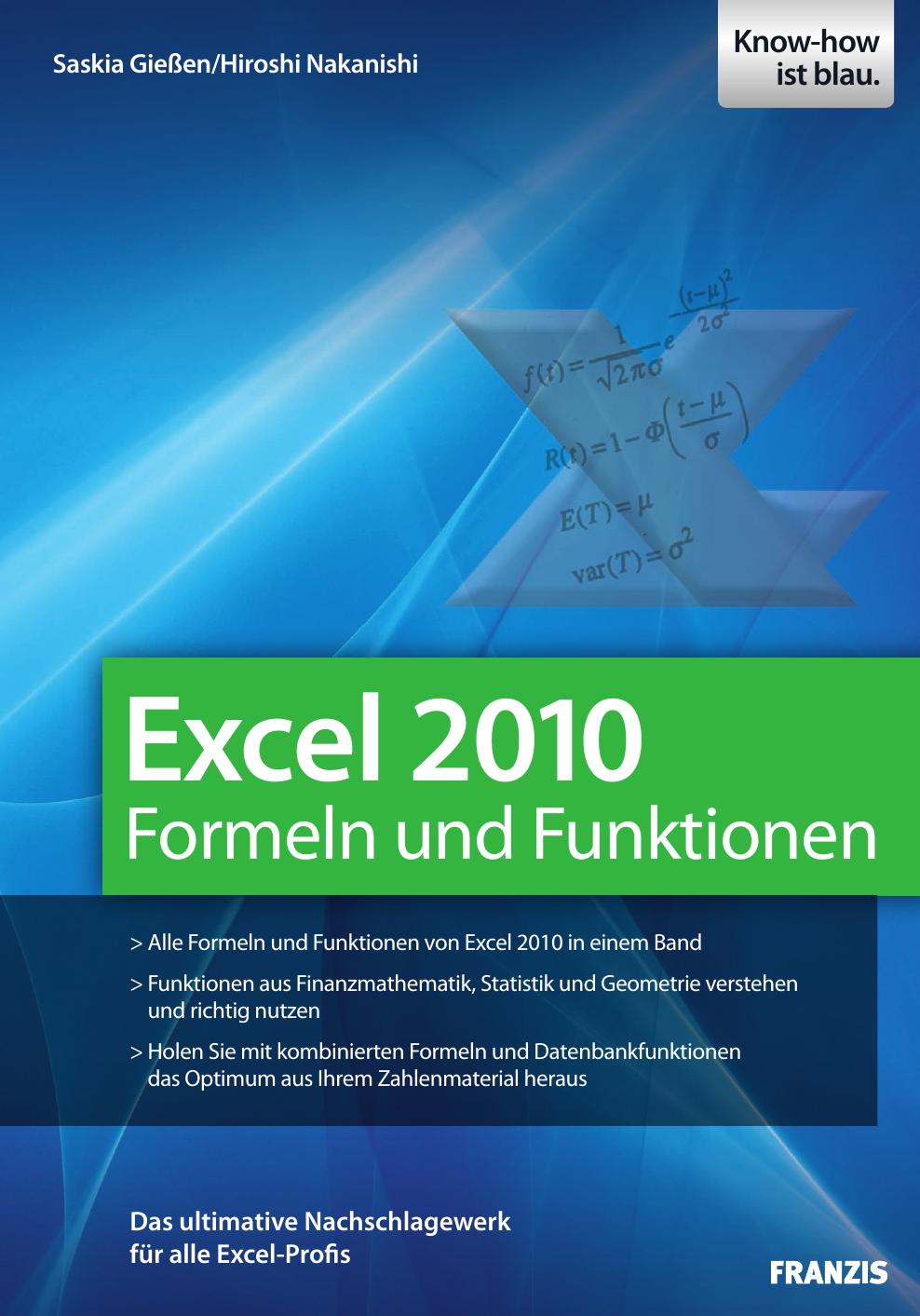 Excel 2010 - Formeln und Funktionen