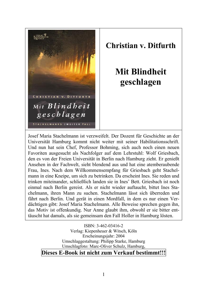 Mit Blindheit geschlagen