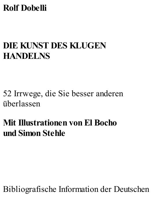 Die Kunst des klugen Handelns