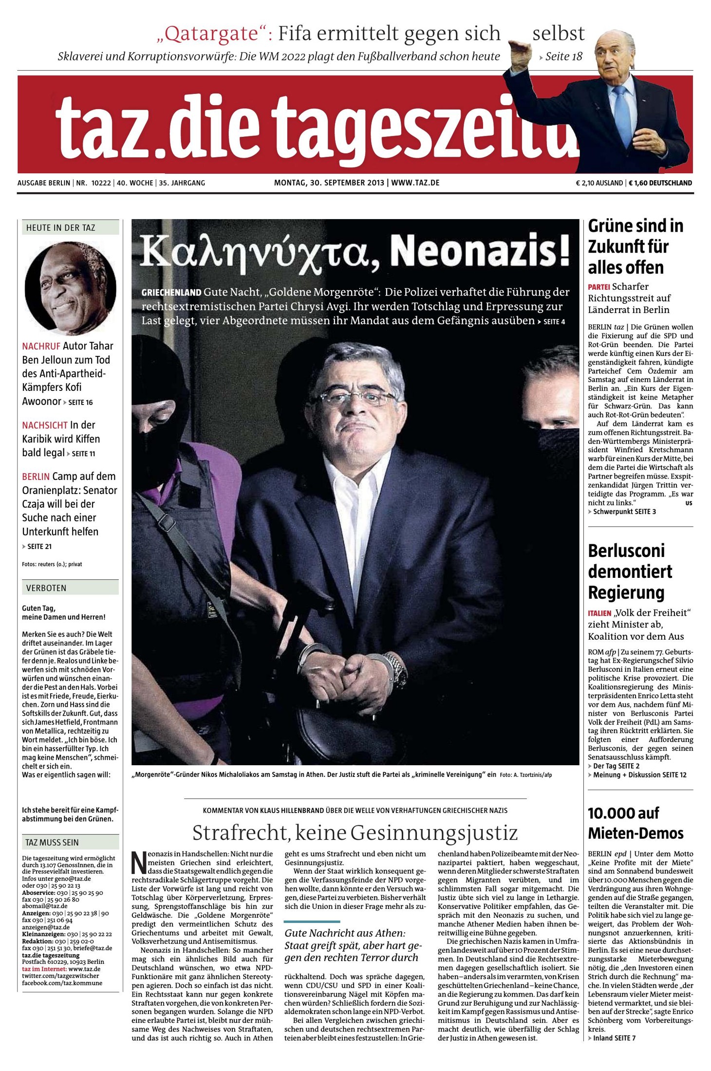 Taz die Tageszeitung 30.09.2013