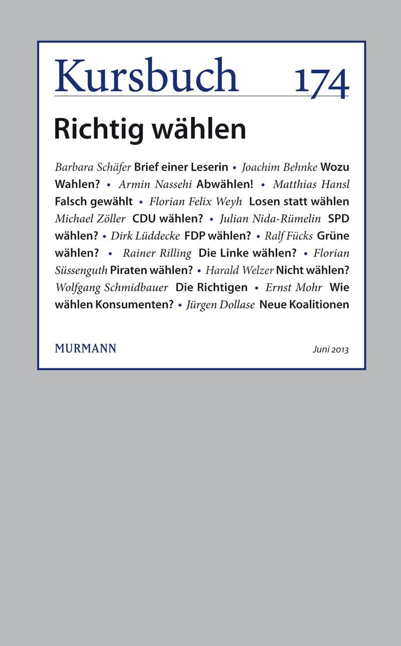 Kursbuch Nr. 174 - Richtig wählen